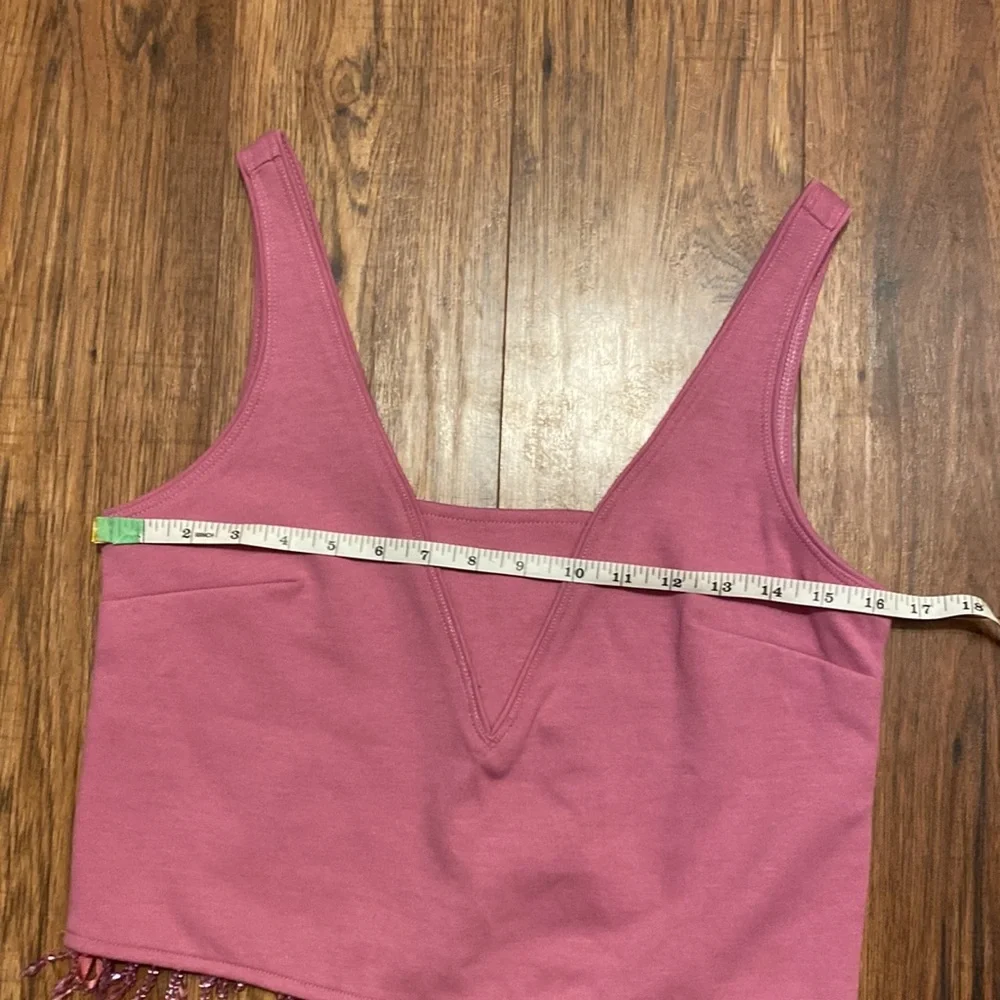💛 XS 💛 NWT Anthro Tank Cropped Beaded Embellished - Picture 8 of 9